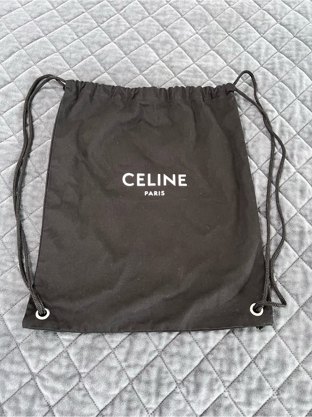 Celine Paris drawstring back pack or dust bag black B27